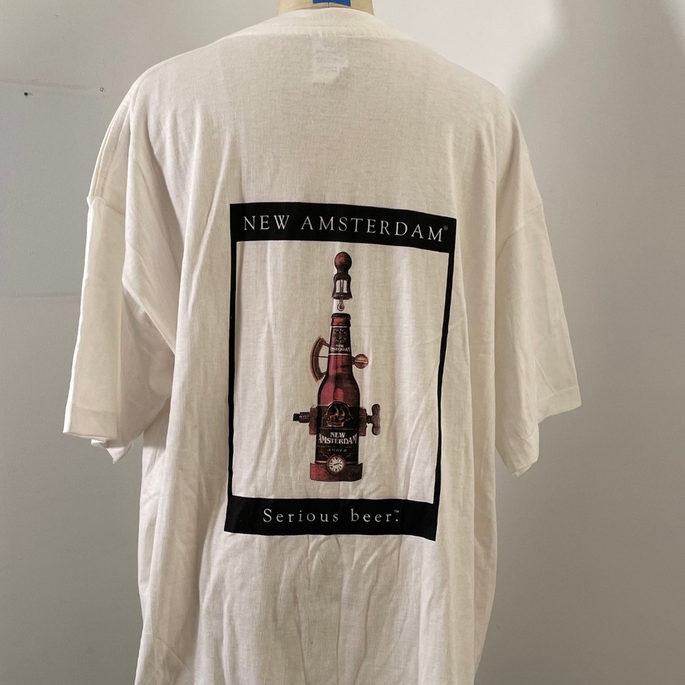 NEW AMSTERDAM "Serious Beer" Promo T-Shirt, XL Vintage